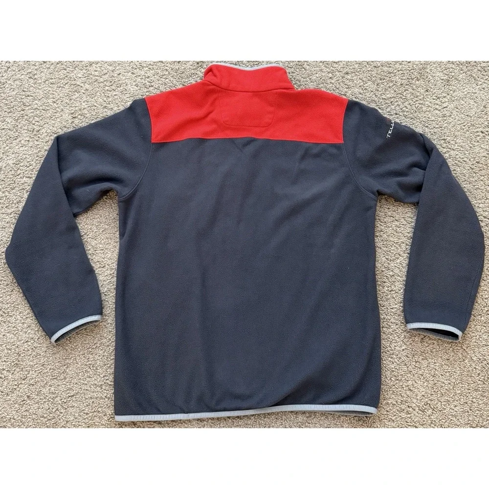 Men's The North Face 1/4 Zip‎ Pullover Fleece Sweatshirt Red Gray Size Large